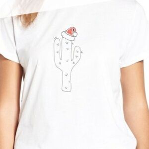 Sincerely Jules Cactus Santa Hat Shirt